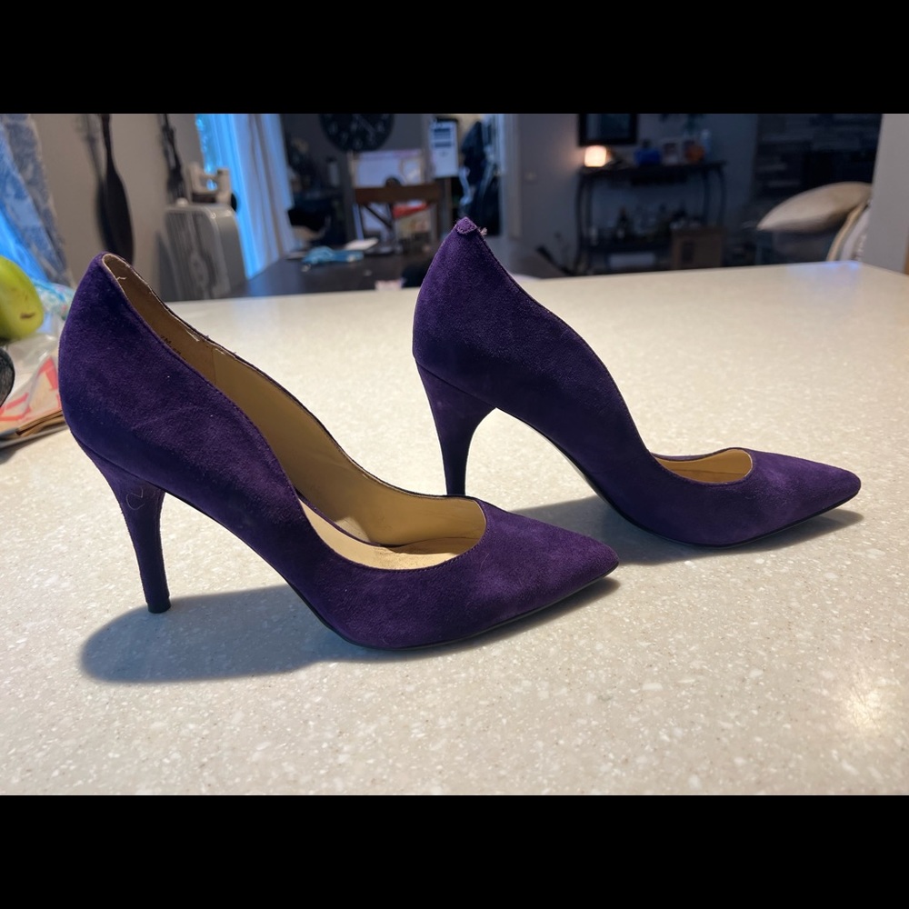 Nine west purple suede heels